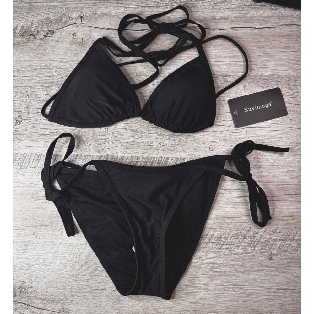 Sexy Two Piece String Bikini in Classic Black-TURN HEADS! Size XS (1115) - Picture 2 of 5